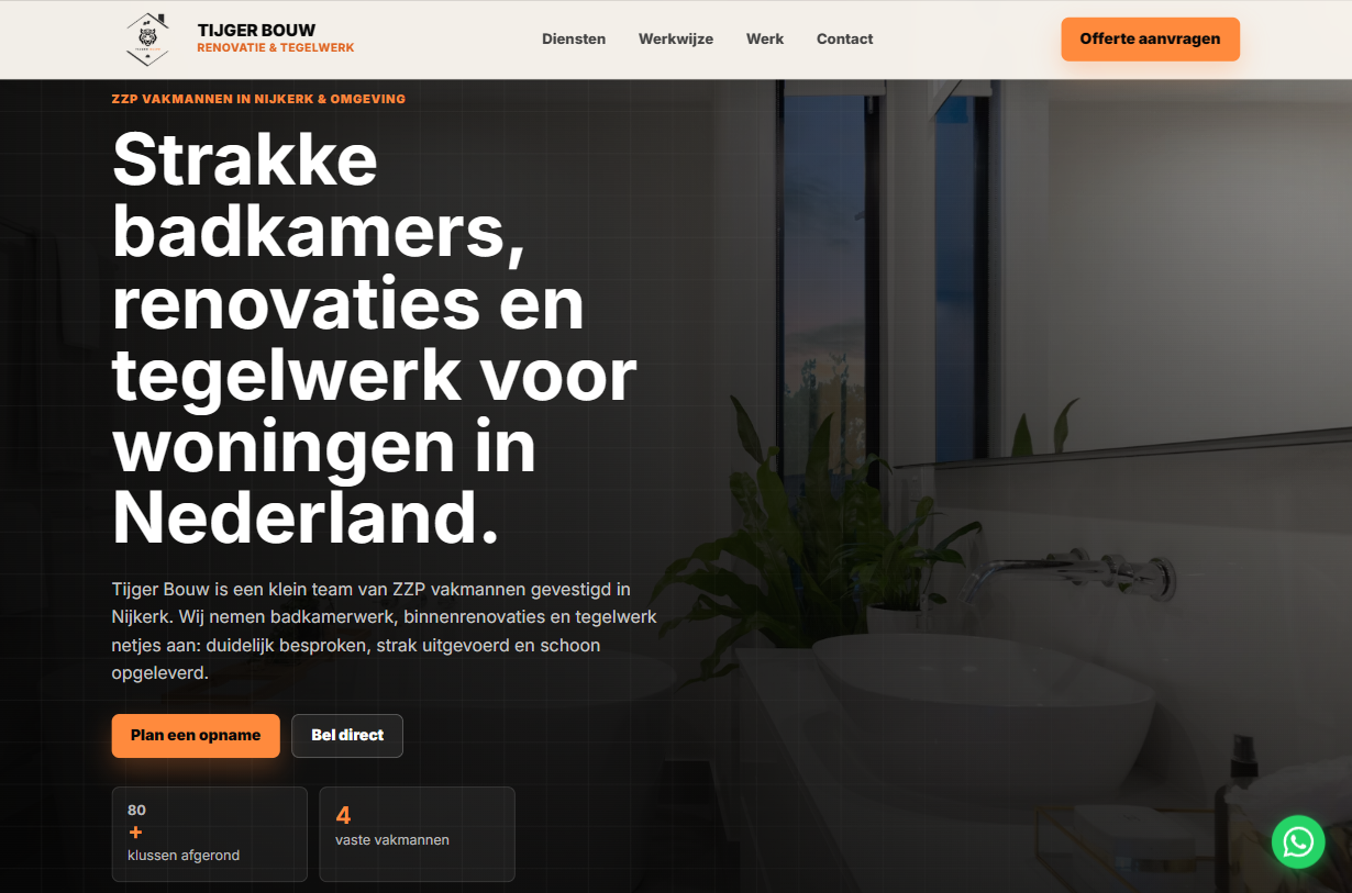 Tijger Bouw website